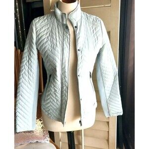 RINO & PELLE Women's Puff Coat Jacket New w/Tags Sz 34 light blue grey